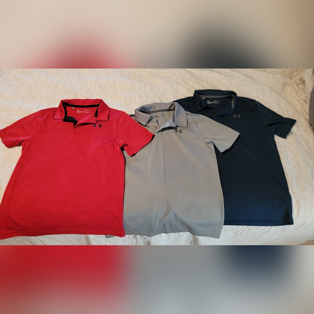 Set of 3 Under Armour Red Big KID Lg. Short Sleeved